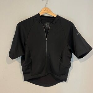 Nike Dri-Fit Training Jackets woman’s crop zip up sweatshirt short sleeve size S